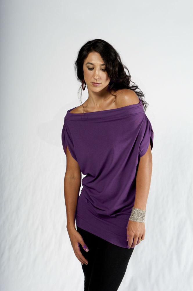 Relax Shortsleeve-off the Shoulder Top-oversized Top-baggy