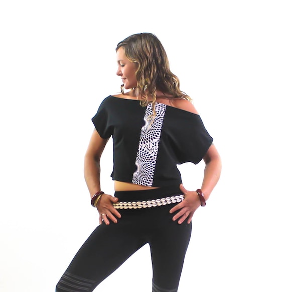 Donkéla Crop Top-trendy crop top-cropped top-african print-short top-black dance top-unique dance clothes-hooping clothes-funky fashion