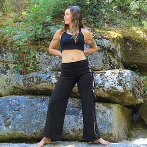 Yoga Cargo Pants-yoga clothing-dance clothing-comfy pants-athletic clothes-hippie clothes-gray pants-sexy pants-tribal hippie-festival pants image 2