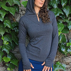 Elven Hoody-Hoodie with thumbholes-pixie hood-festival hood-thumbhole shirt-yoga hoodie-womens tops-summer hoody-hoodies and sweatshirts image 7