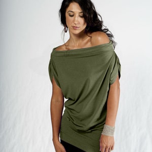 Relax shortsleeve-off the shoulder top-oversized top-baggy shirt-off the shoulder blouse-loose fitting top-loose fit top-loose fitting shirt image 2