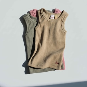 Organic Cotton Kids Tank Top | Made in Japan | Soft Sleeveless Shirt for Babies & Toddlers