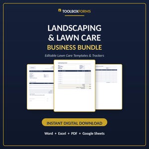 Landscaping Business Forms Bundle: Lawn Care Templates & Trackers