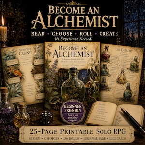 Solo RPG Journal | Become an Alchemist, Fantasy Potion Game, Beginner-Friendly (Digital Download)