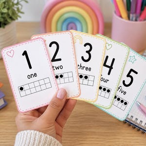Flashcards met cijfers voor de vroege leerfase