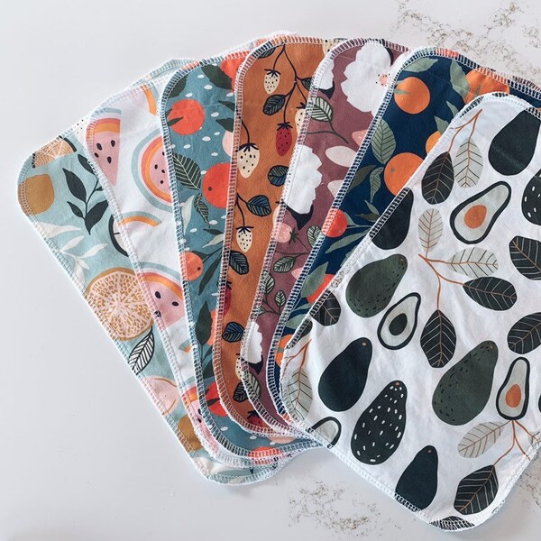 Toalla de papel reutilizable de 3 capas con diseño de frutas vintage, ideal para ahorrar dinero, regalo por menos de 50 dólares, cocina cero residuos, paño de limpieza sin pelusa
