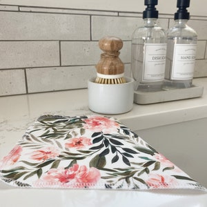 3ply Tropical Cloth Paper Towel, Floral Paperless Towel, Reusable Paper Towel, Eco Kitchen Gift, Paper Replacement, Greenery Cleaning Cloth