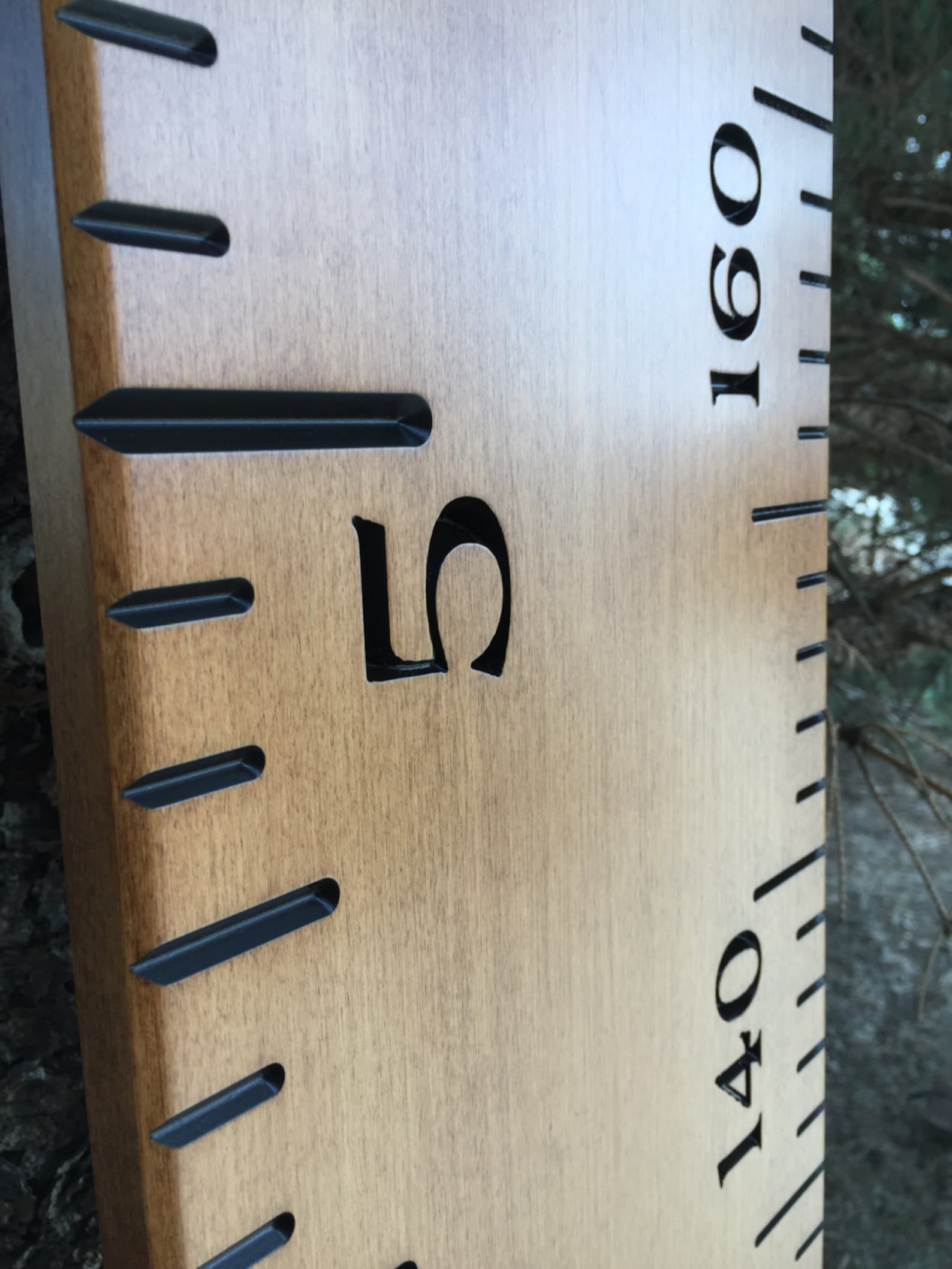 engraved wood ruler growth chart inches metric life size etsy