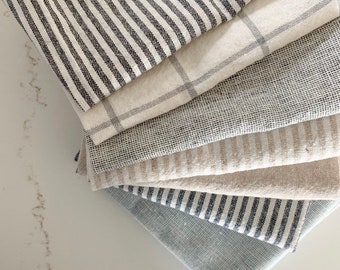 Linen Tea Towel Set of 2, Farmhouse Kitchen Towels, Decorative Dish Towels, Housewarming Gift for Cook, Neutral Hand Towels