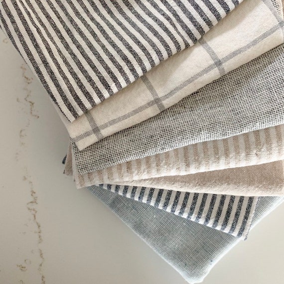 Linen Dish Towels, Kitchen Towel, Natural Linen Hand Towels, Striped Tea  Towel, Modern Farmhouse, Stonewashed Linen, Natural Towel 