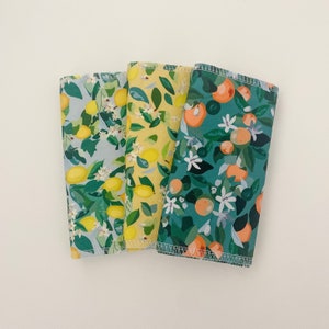 Toalhas de papel de pano cítrico, presente de aquecimento de casa de cozinha, presentes ecológicos para ela, toalha sem papel lavável, toalha sem papel reutilizável