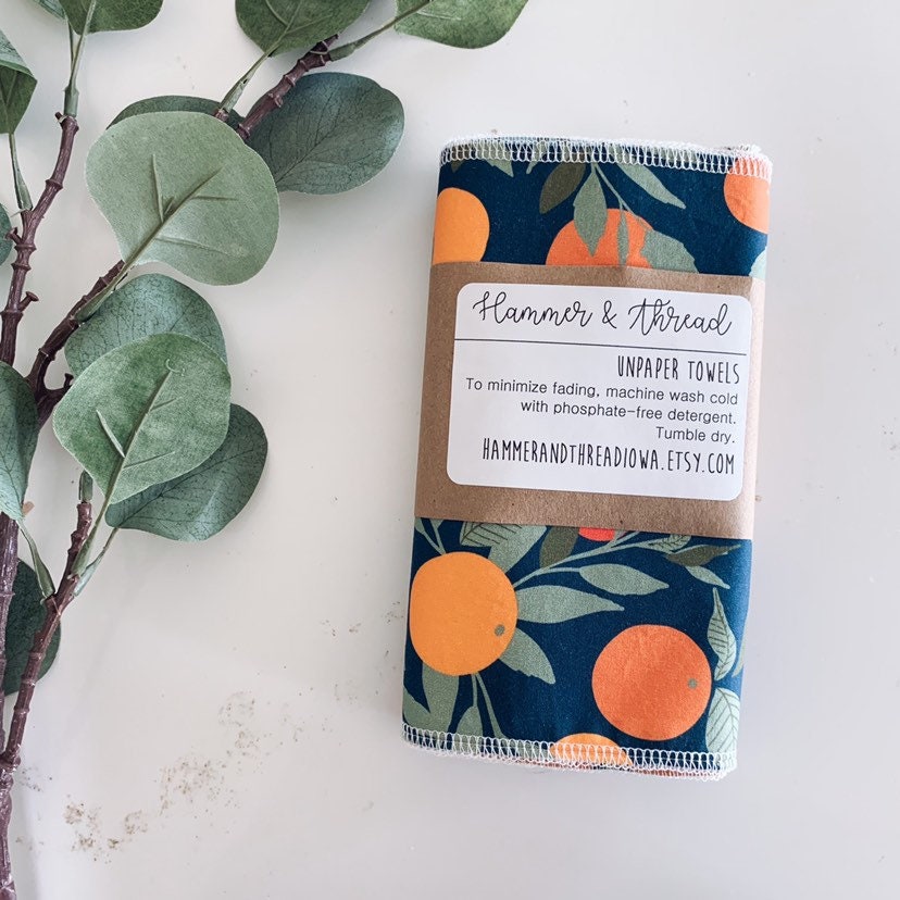 orange patterned towels