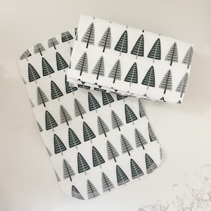 Toalha sem papel da árvore de natal, toalha de papel de pano de pinho do feriado, toalha de papel reutilizável, decoração da cozinha do natal, stuffer da meia de eco