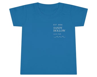 Swimming Tshirt, Modern Beach Tee for Toddlers, Iowa Parks Shirt for Kids, Sandy Hollow Swim Club, Local Beach Kids Summer Tshirt