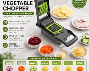 12-in-1 Nicer Dicer – Multi-function Vegetable & Fruit Chopper for Kitchen