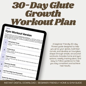 Glute Growth Guide | Booty Building Workout Plan for Women | Gym & Home Glute Training Program | Step-by-Step Fitness Ebook