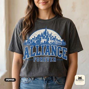 World of Warcraft Shirt, Alliance Forever Gamer Tee, Retro Gaming Shirt, Vintage Fantasy Video Game Gift, Comfort Colors