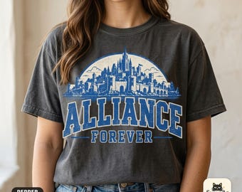 World of Warcraft Shirt, Alliance Forever Gamer Tee, Retro Gaming Shirt, Vintage Fantasy Video Game Gift, Comfort Colors