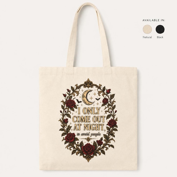 Gothic Rose Tote Bag by SarcasmArt – The vampire rose and moon design on an everyday tote bag.