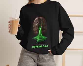 Sudadera de cuello redondo 'Caffeine 3.0.1' de Coffee Bean Lab | Science Coffee Design
