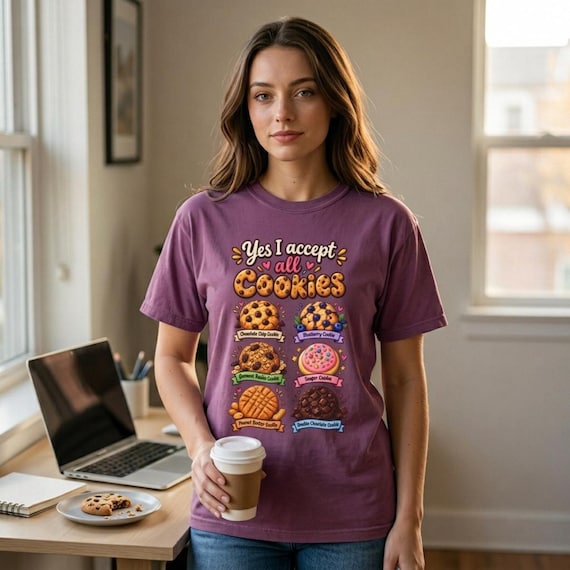 Yes I Accept All Cookies Shirt by SarcasmArt – A tech-humor tee for developers and IT coworkers who click “accept all” anyway.