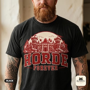 World of Warcraft Shirt, Horde Forever Gamer Tee, Retro Gaming Shirt, Vintage Fantasy Video Game Gift, Comfort Colors