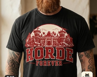 World of Warcraft Shirt, Horde Forever Gamer Tee, Retro Gaming Shirt, Vintage Fantasy Video Game Gift, Comfort Colors