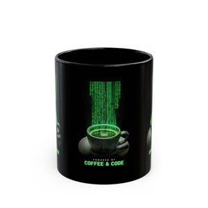 Koffie- en codemok | Programmer Matrix koffiemok, zwart keramiek