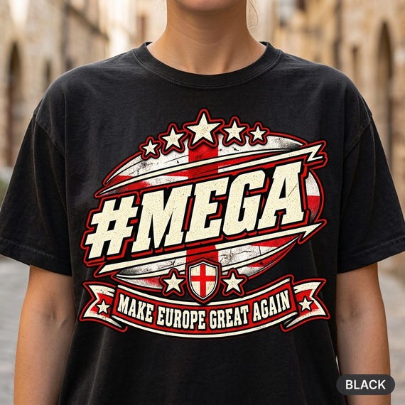 Make Europe Great Again Shirt – England Edition by SarcasmArt – The #MEGA satire design with the St George’s Cross.