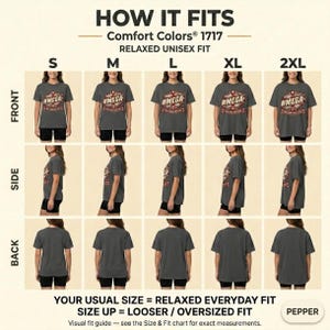 How the "#MEGA Make Europe Great Again" England T-shirt by SarcasmArt fits: front, side and back views in sizes S to 2XL – your usual size for a relaxed everyday fit, size up for oversized.