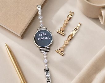 Four Leaf Clover Pearl Watch Band for Samsung Galaxy Watch and Huawei Smartwatch