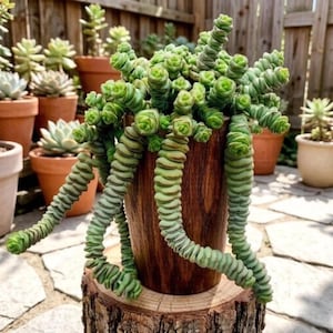 5 cm knappsnöre levande suckulent | Babys halsband Crassula | Slingrande krukväxt | Lättskött krukväxt | Presentidé