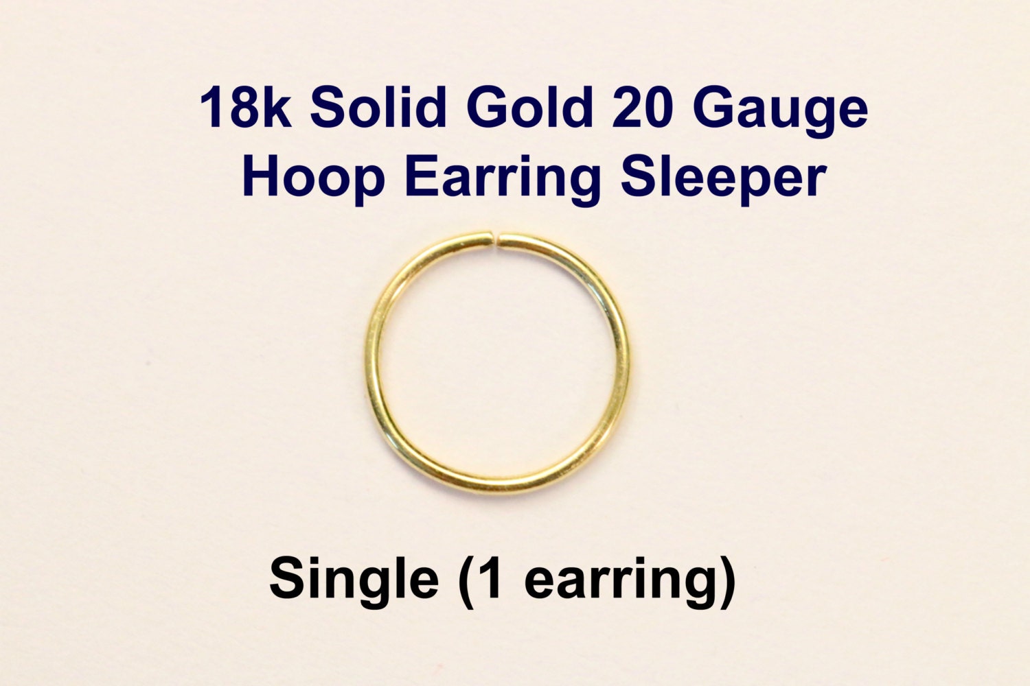 Yellow Gold 18k solid, not plated or filled Hoop Earring 20 ga Cartil…