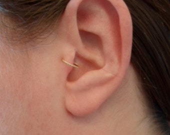 14k Gold Filled Twisted Hoop Earring: Seamless Cartilage Sleeper (SINGLE), all piercings