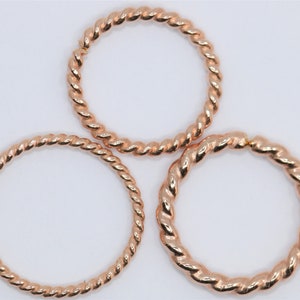 Hoop Ohrringe ROSE Gold Filled TWISTED 14 k, 1 ODER 2. Knorpel Tragus Helix Augenbraue Nasenring Kleine Winzige Catchless Nahtlos Kleine Schläfer.