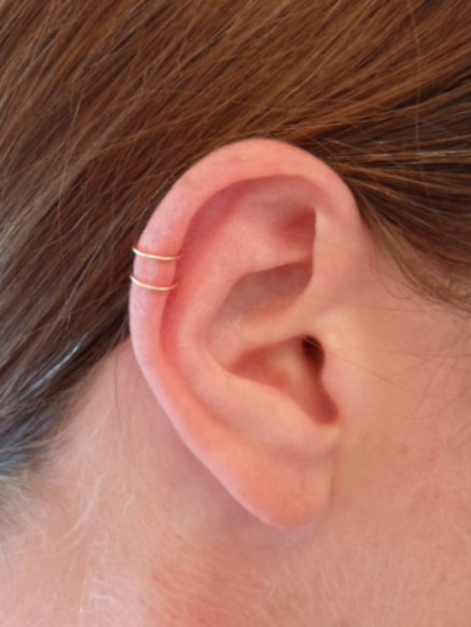 Double loop Ear cuff Sterling Silver OR Gold filled 14k. 20 Etsy