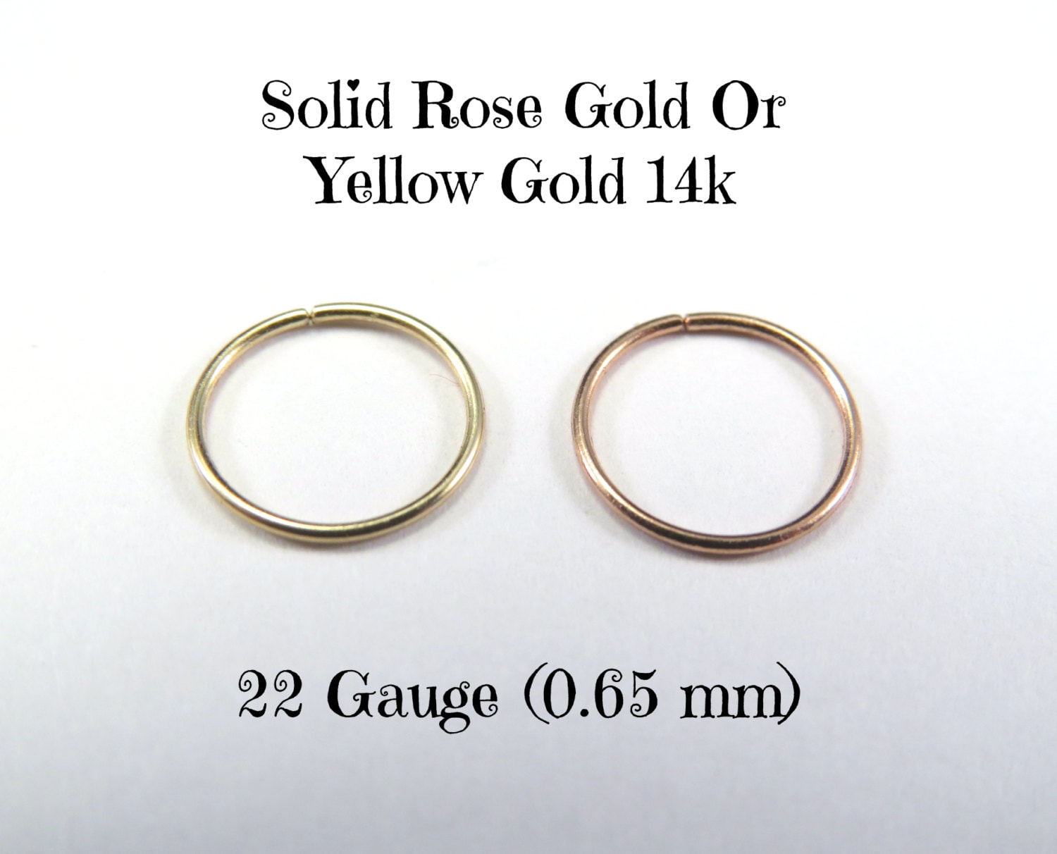 Yellow OR Rose Gold 14k solid, not plated or filled Hoop Earrings PAI…