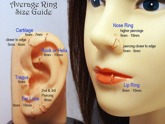 Simple Loop Ear Cuff 16 GAUGE Sterling Silver. Tragus Nose Lip