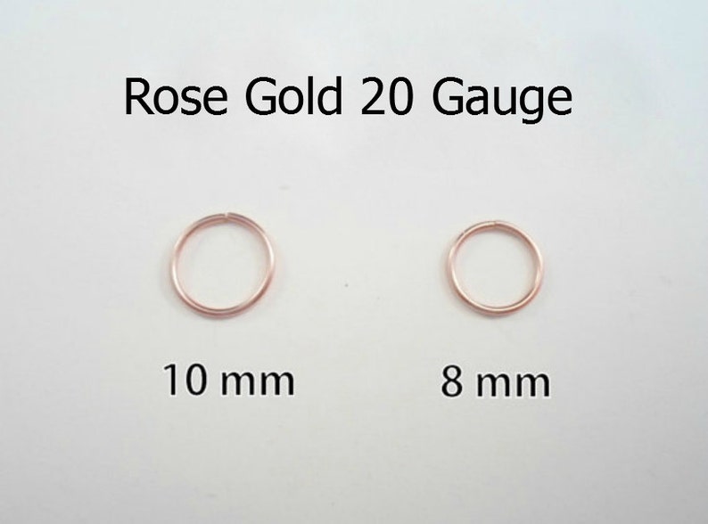 Rose Gold Hoop Earring Cartilage Tragus Helix Eyebrow Nose Ring Small Tiny Catchless Seamless Little Sleeper Hypoallergenic. image 3