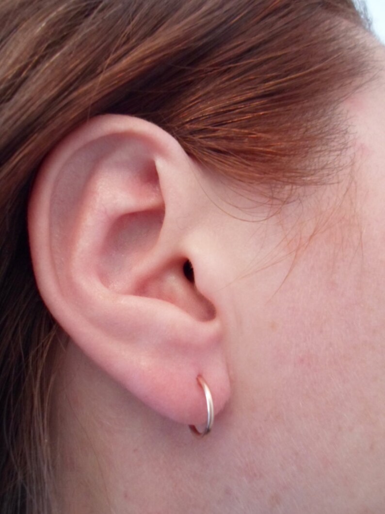 Pink Rose Gold Hoop Earring 16 GAUGE Cartilage Tragus Helix Etsy