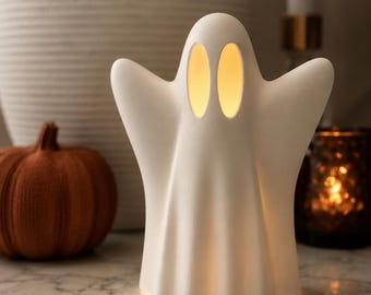 ハロウィンゴーストティーライトホルダー｜3Dプリントの不気味なゴーストランタン｜ハロウィンデコレーション｜オーストラリア、メルボルン製