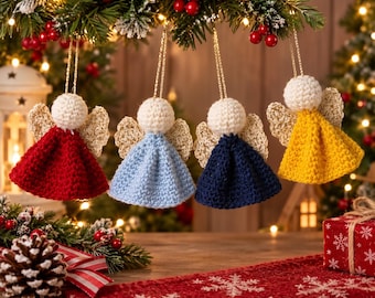 Crochet Angel Ornament Pattern, Amigurumi Christmas Tree Topper (PDF Download)