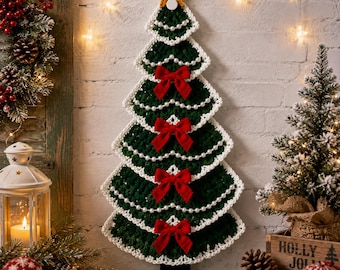 Christmas Tree Granny Square Crochet Pattern | Festive Wall Hanging (PDF Download)