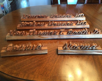 Personalized Mahogany Desk Name Plate, Wooden Name Sign