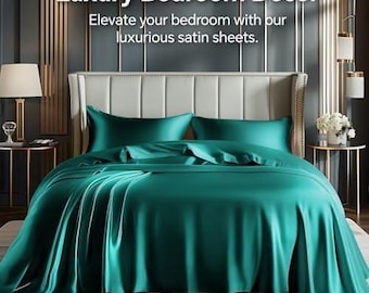 King Size Seidensatin Bettlaken | Glatte, weiche, elegante Schlafzimmer-Dekor