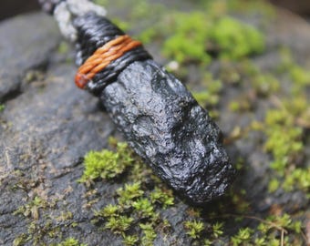 Australian Tektite, Australian made Macrame cord, Authentic Tektite Pendant Necklace,Healing crystal, Australian tropical cord meteorite
