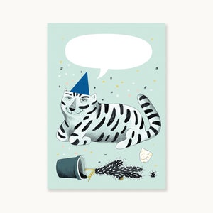 Postkarte "Partei Katze"