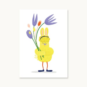 CARTE POSTALE « Poulet aux fleurs »