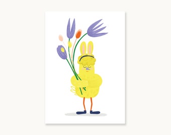 CARTE POSTALE « Poulet aux fleurs »