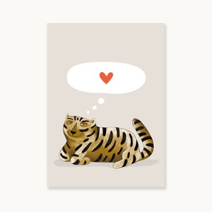 CARTE POSTALE « Cœur de chat »